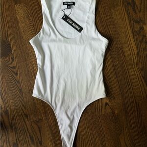 Steve Madden White Bodysuit Minimalist One Piece